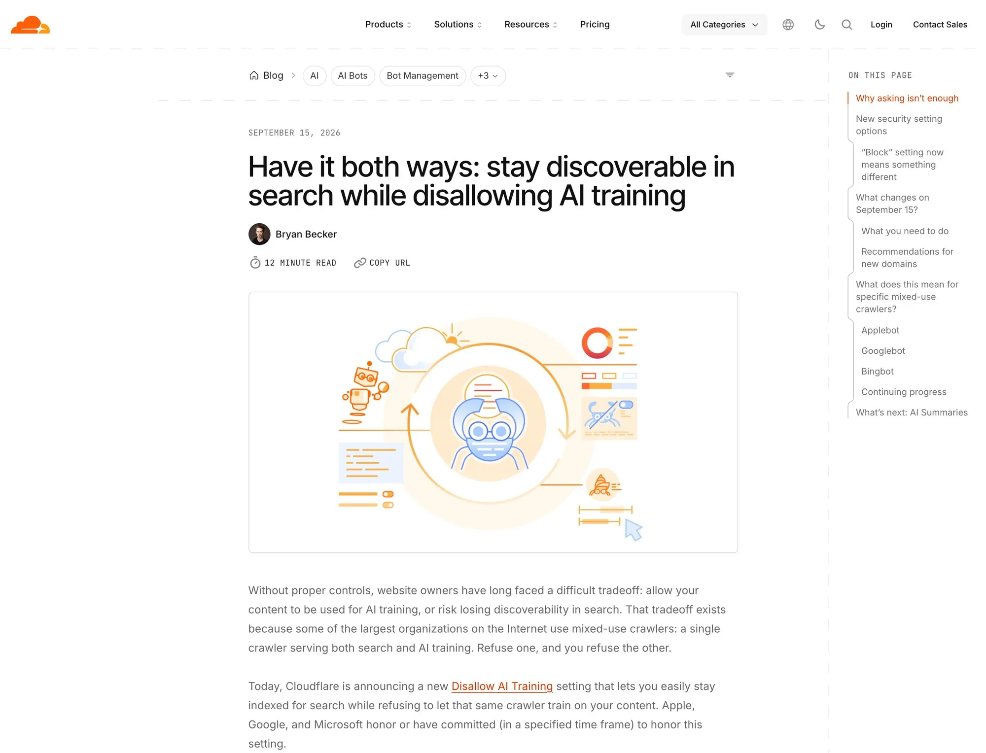 Шапка поста «Have it both ways: stay discoverable in search while disallowing AI training»
